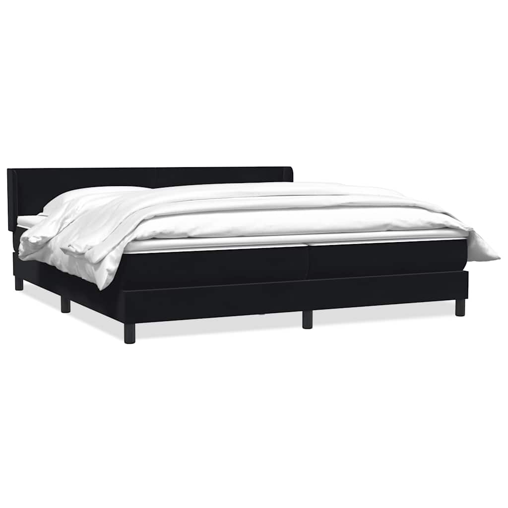 Κρεβάτι Boxspring με Στρώμα Μαύρο 200x210 εκ. Βελούδινο - Pakobazaar