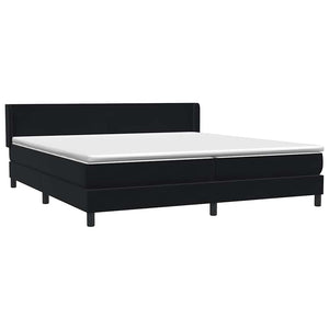 Κρεβάτι Boxspring με Στρώμα Μαύρο 200x210 εκ. Βελούδινο