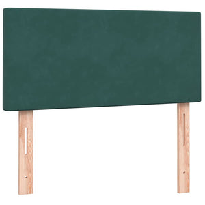 Box Spring κρεβάτι με στρώμα σκούρο πράσινο 80x220εκ. Βελούδινο - Pakobazaar