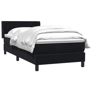 Κρεβάτι Boxspring με Στρώμα Μαύρο 90x220 εκ. Βελούδινο