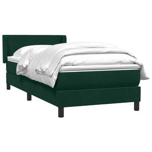 Box Spring κρεβάτι με στρώμα σκούρο πράσινο 90x220 cm Velvet - Pakobazaar