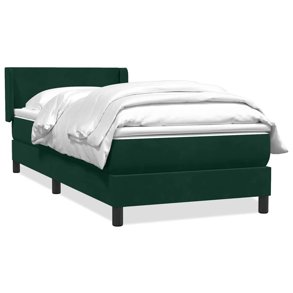 Box Spring κρεβάτι με στρώμα σκούρο πράσινο 90x220 cm Velvet - Pakobazaar