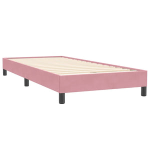 Κρεβάτι Boxspring με Στρώμα Ροζ 90x220 εκ. Βελούδινο