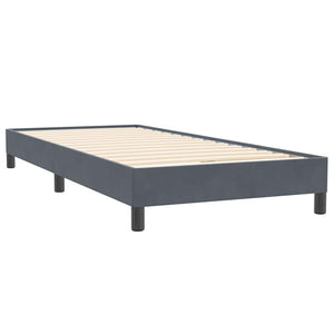 Box Spring Κρεβάτι με στρώμα Σκούρο γκρι 100x220 εκ. Βελούδινο - Pakobazaar