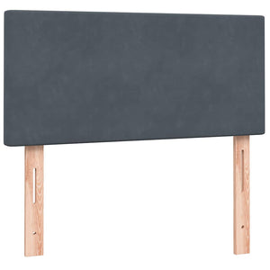 Box Spring Κρεβάτι με στρώμα Σκούρο γκρι 100x220 εκ. Βελούδινο - Pakobazaar