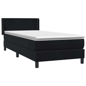 Box Spring Κρεβάτι με στρώμα Μαύρο 100x220 εκ. Βελούδινο - Pakobazaar