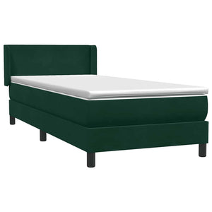 Box Spring κρεβάτι με στρώμα σκούρο πράσινο 100x220cm Βελούδινο - Pakobazaar