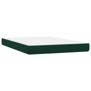 Box Spring Κρεβάτι με στρώμα Σκούρο πράσινο 140x220cm Βελούδινο
