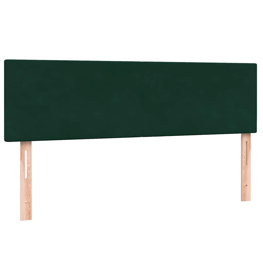 Box Spring Κρεβάτι με στρώμα Σκούρο πράσινο 140x220cm Βελούδινο