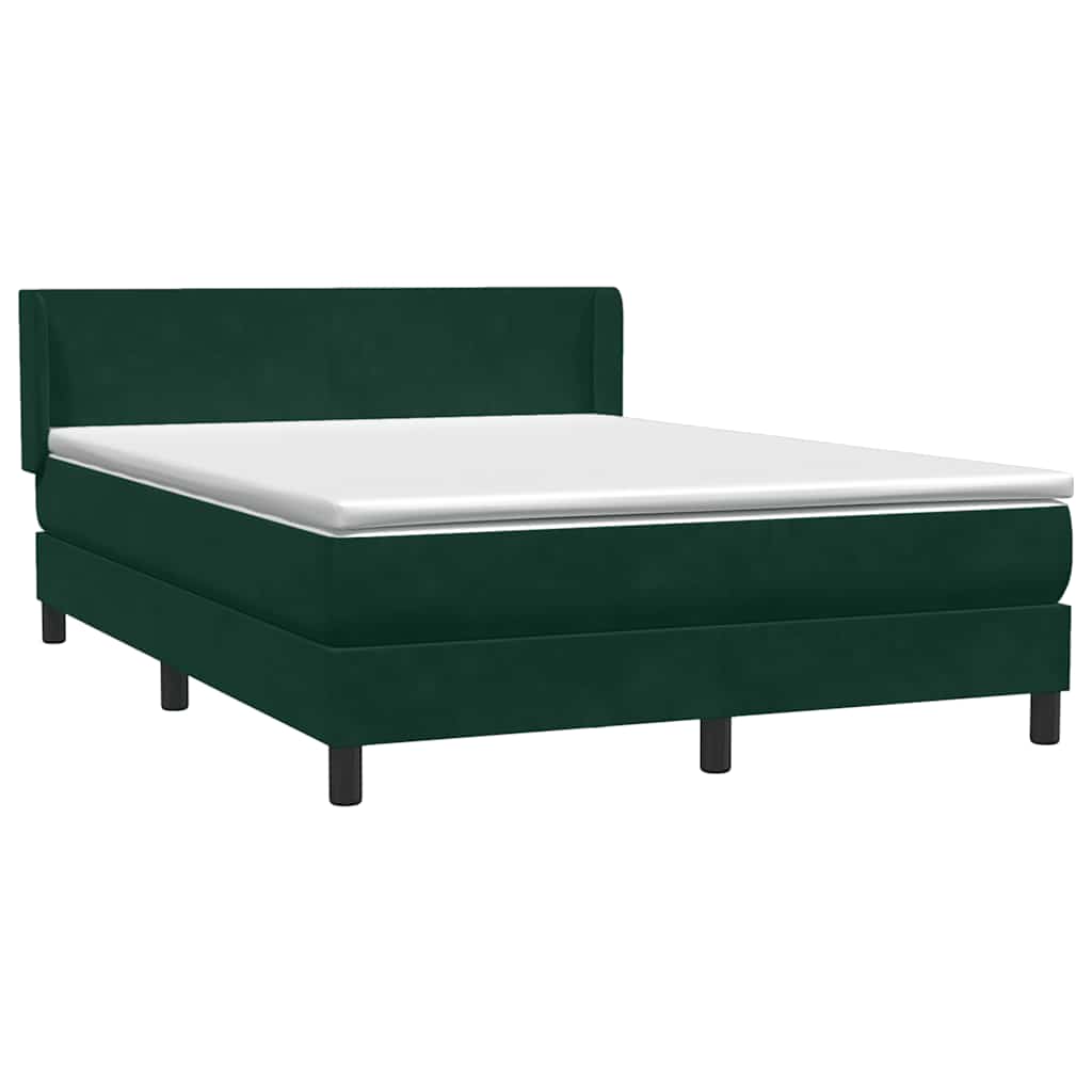 Box Spring κρεβάτι με στρώμα σκούρο πράσινο 160x220cm Βελούδινο