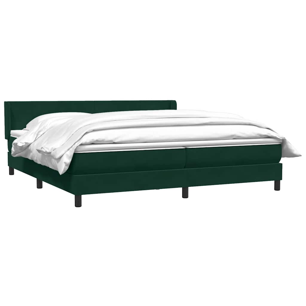 Box Spring κρεβάτι με στρώμα σκούρο πράσινο 180x220cm Βελούδινο - Pakobazaar