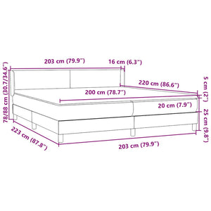 Box Spring Κρεβάτι με στρώμα Μαύρο 200x220 cm Βελούδινο - Pakobazaar