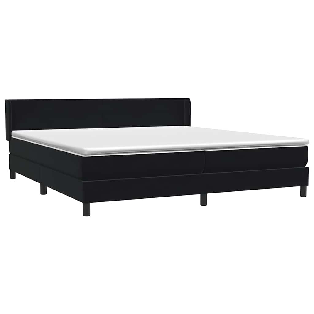 Box Spring Κρεβάτι με στρώμα Μαύρο 200x220 cm Βελούδινο