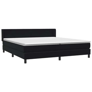 Box Spring Κρεβάτι με στρώμα Μαύρο 200x220 cm Βελούδινο - Pakobazaar