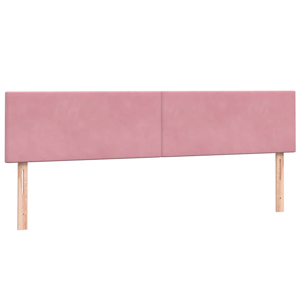 Box Spring κρεβάτι με στρώμα ροζ 200x220 cm Βελούδινο