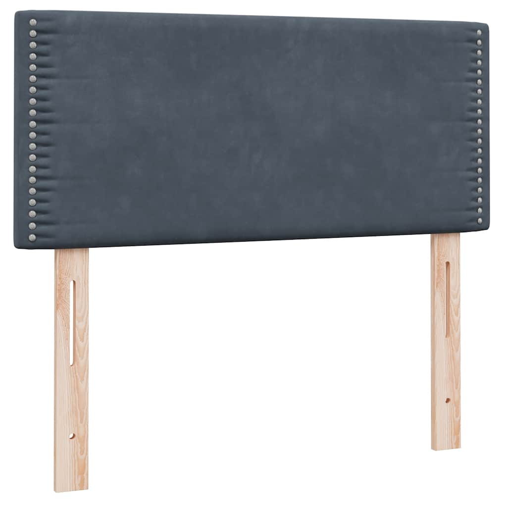 Box Spring Κρεβάτι με στρώμα Σκούρο γκρι 80x210 εκ. Βελούδινο - Pakobazaar