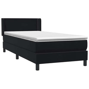 Box Spring Κρεβάτι με στρώμα Μαύρο 80x210 εκ. Βελούδινο