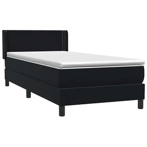 Κρεβάτι Boxspring με Στρώμα Μαύρο 90x210 εκ. Βελούδινο - Pakobazaar