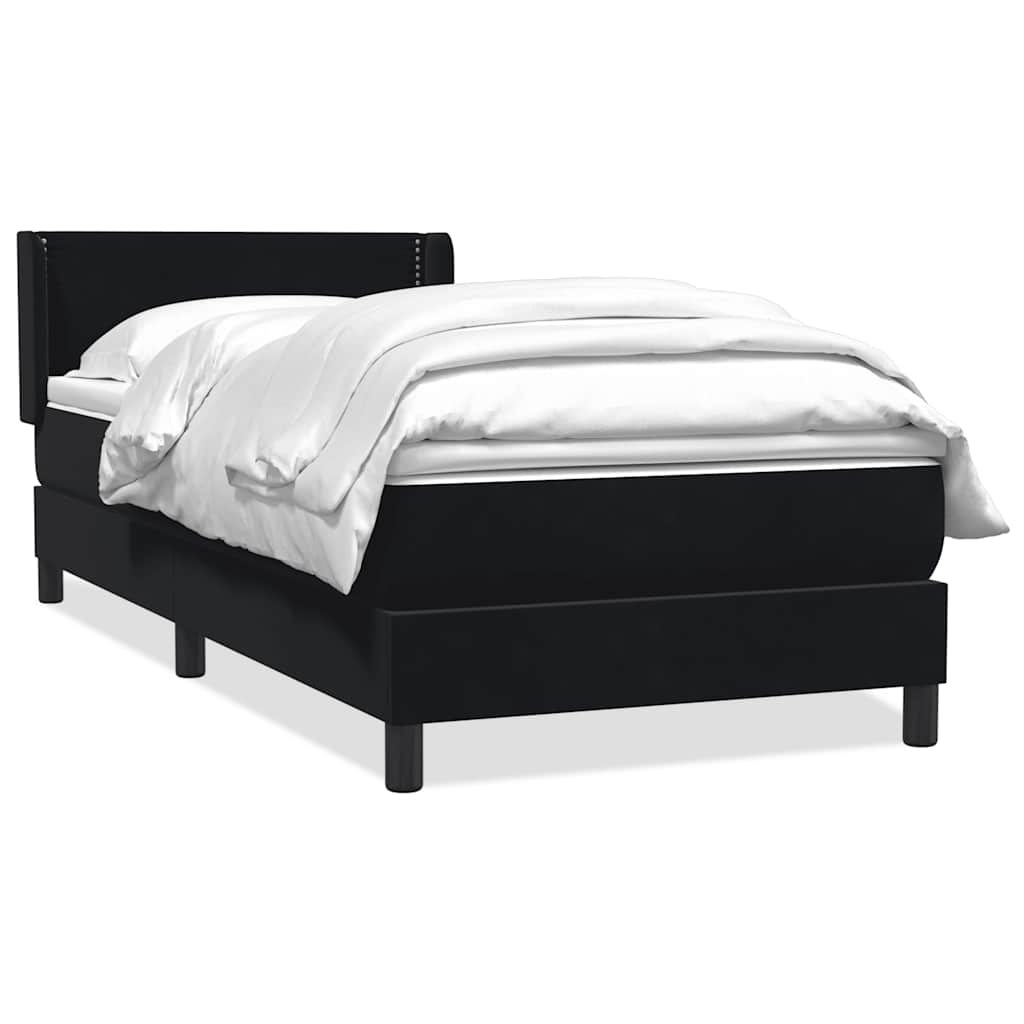 Box Spring Κρεβάτι με στρώμα Μαύρο 100x210 cm Βελούδινο - Pakobazaar