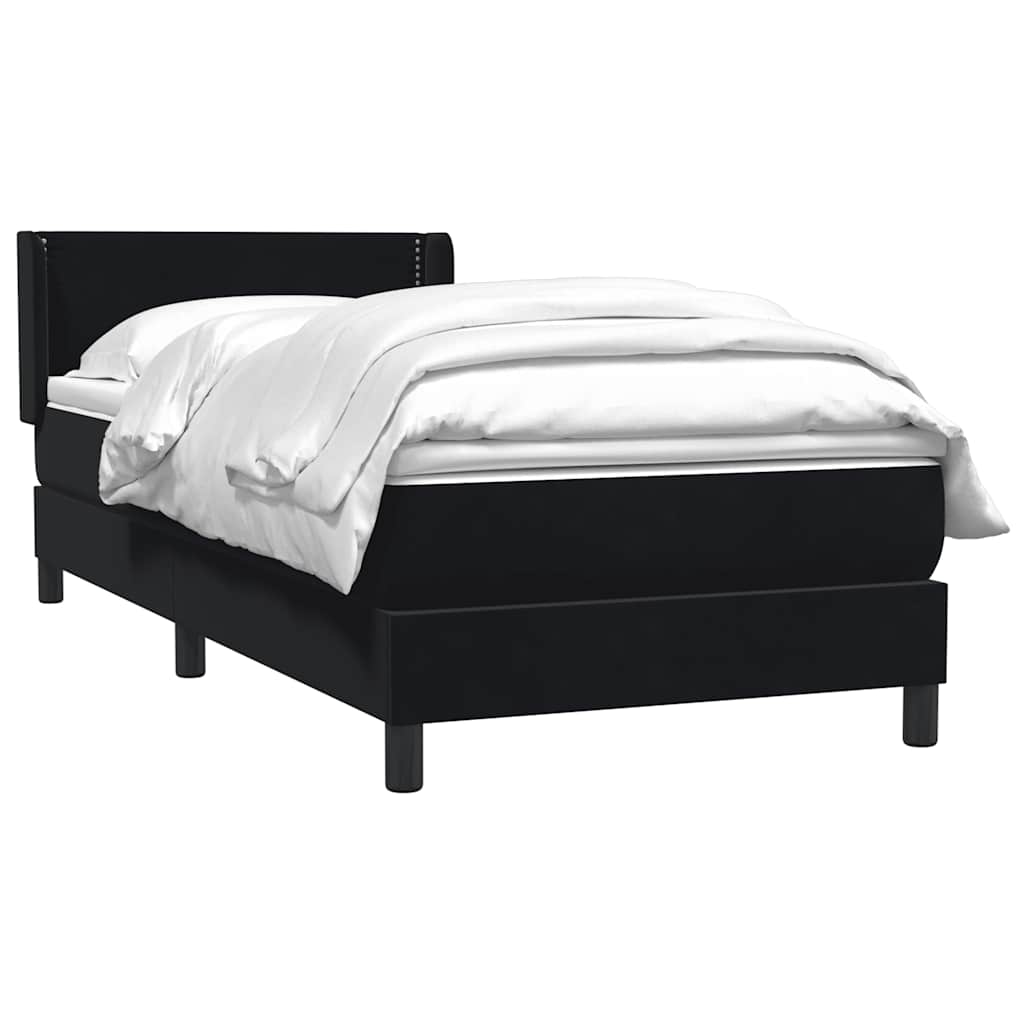 Box Spring Κρεβάτι με στρώμα Μαύρο 100x210 cm Βελούδινο - Pakobazaar