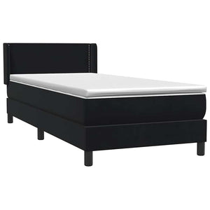 Box Spring Κρεβάτι με στρώμα Μαύρο 100x210 cm Βελούδινο - Pakobazaar