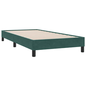 Κρεβάτι Boxspring με Στρώμα Σκούρο Πράσινο 100x210εκ. Βελούδινο - Pakobazaar