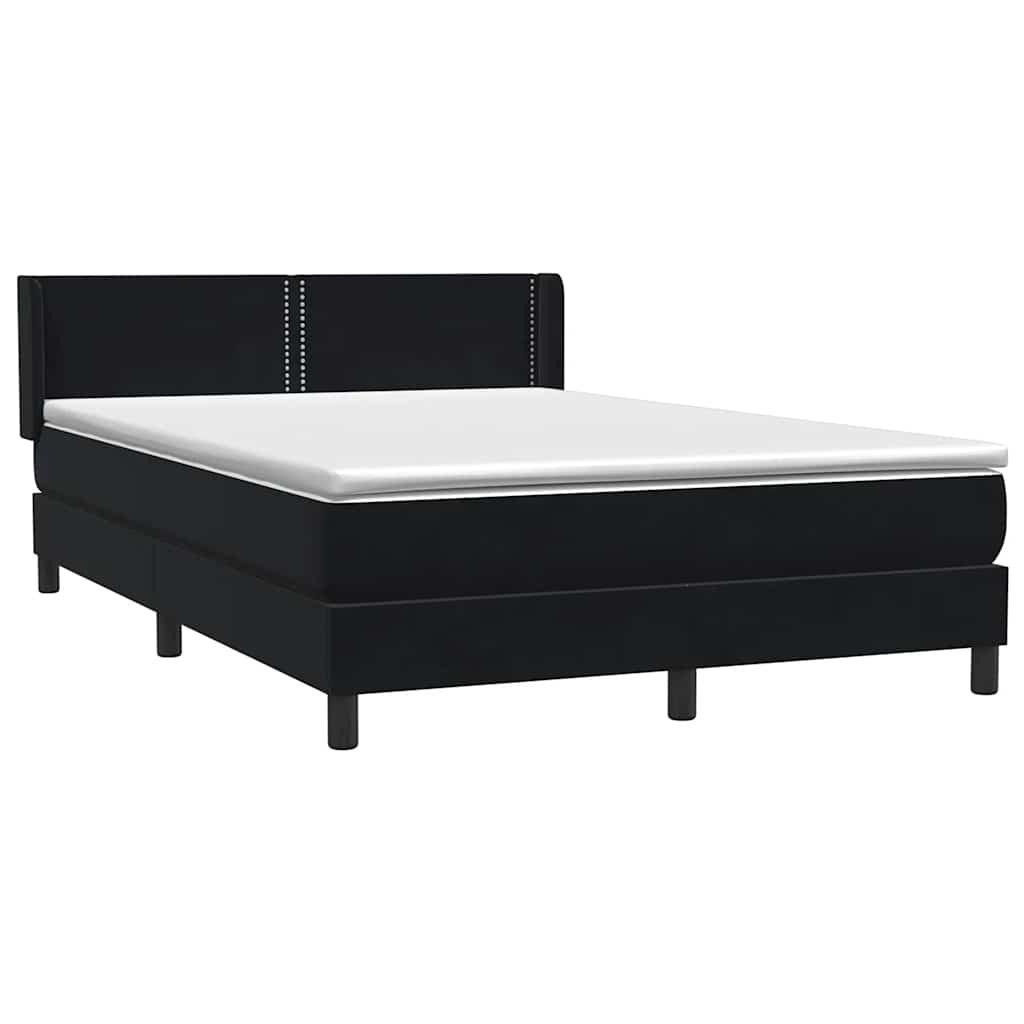 Κρεβάτι Boxspring με Στρώμα Μαύρο 1140x210 εκ. Βελούδινο