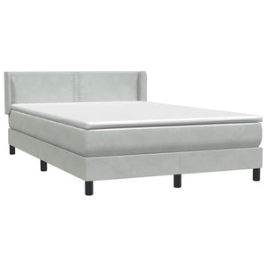 Κρεβάτι Boxspring με Στρώμα Ανοιχτό Γκρι 160x210 εκ. Βελούδινο
