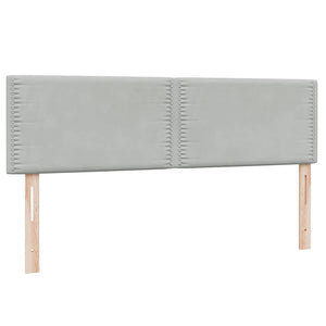 Κρεβάτι Boxspring με Στρώμα Ανοιχτό Γκρι 160x210 εκ. Βελούδινο