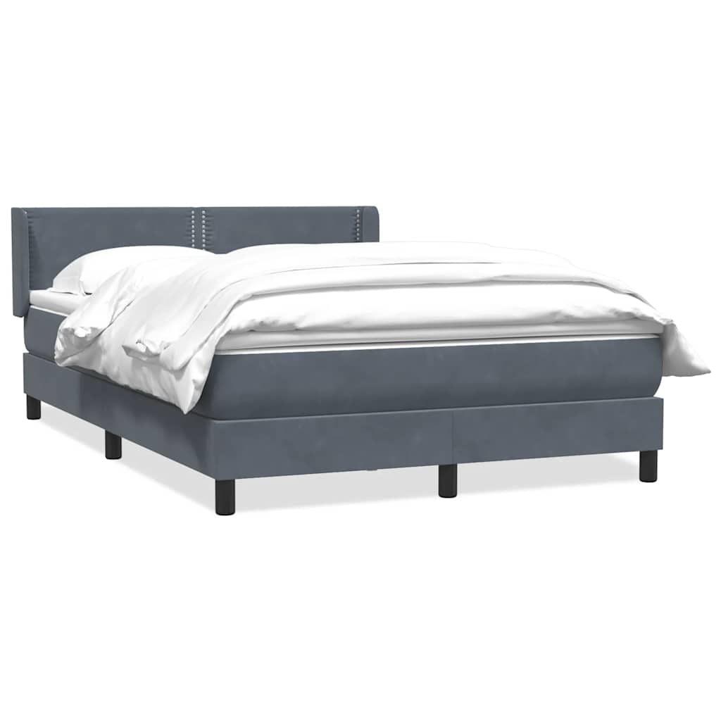 Κρεβάτι Boxspring με Στρώμα Σκούρο Γκρι 160x210 εκ. Βελούδινο