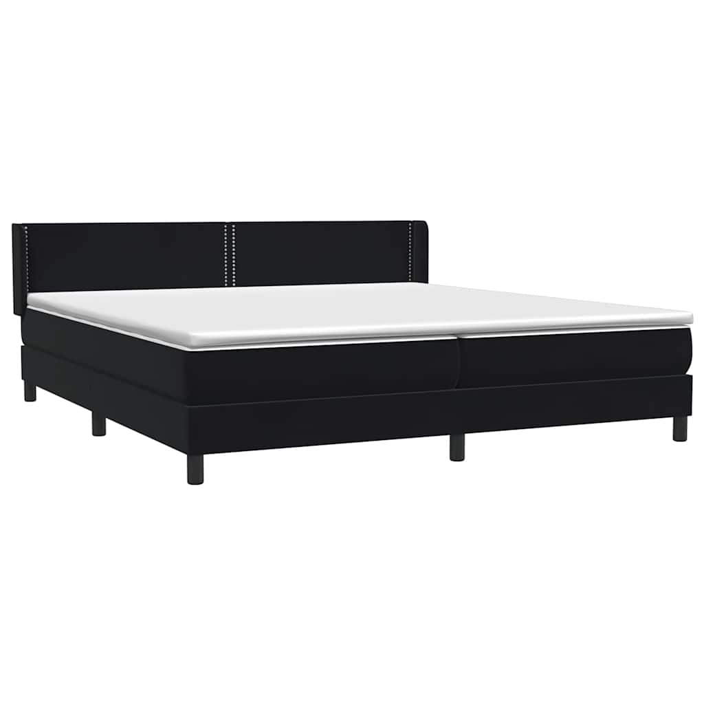 Κρεβάτι Boxspring με Στρώμα Μαύρο 200x210 εκ. Βελούδινο - Pakobazaar