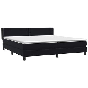 Κρεβάτι Boxspring με Στρώμα Μαύρο 200x210 εκ. Βελούδινο - Pakobazaar