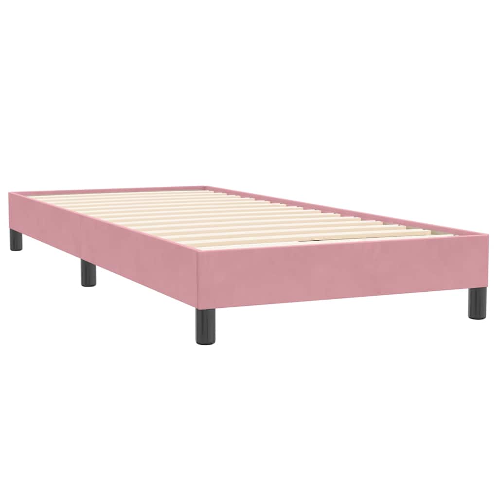Κρεβάτι Boxspring με Στρώμα Ροζ 80x220 εκ. Βελούδινο
