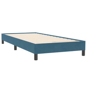 Κρεβάτι Boxspring με Στρώμα Σκούρο Μπλε 90x220 εκ. Βελούδινο