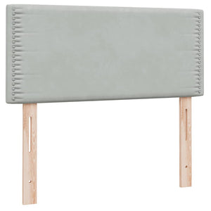 Box Spring κρεβάτι με στρώμα ανοιχτό γκρι 100x220 εκ. Βελούδινο - Pakobazaar