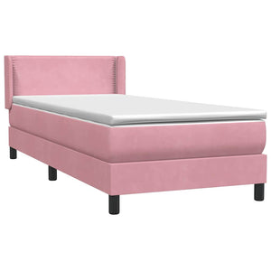 Box Spring κρεβάτι με στρώμα ροζ 100x220 cm Βελούδινο - Pakobazaar