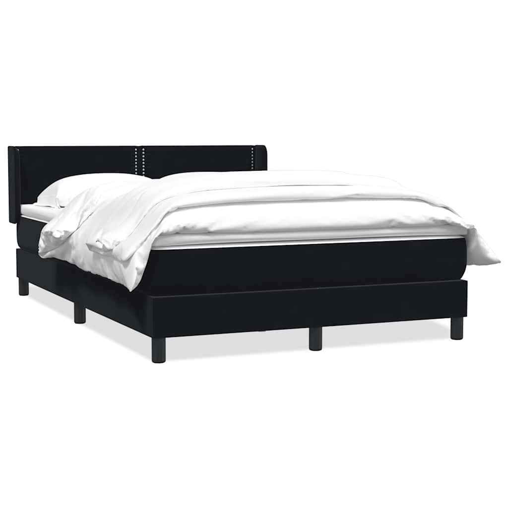 Box Spring Κρεβάτι με στρώμα Μαύρο 140x220 cm Βελούδινο - Pakobazaar