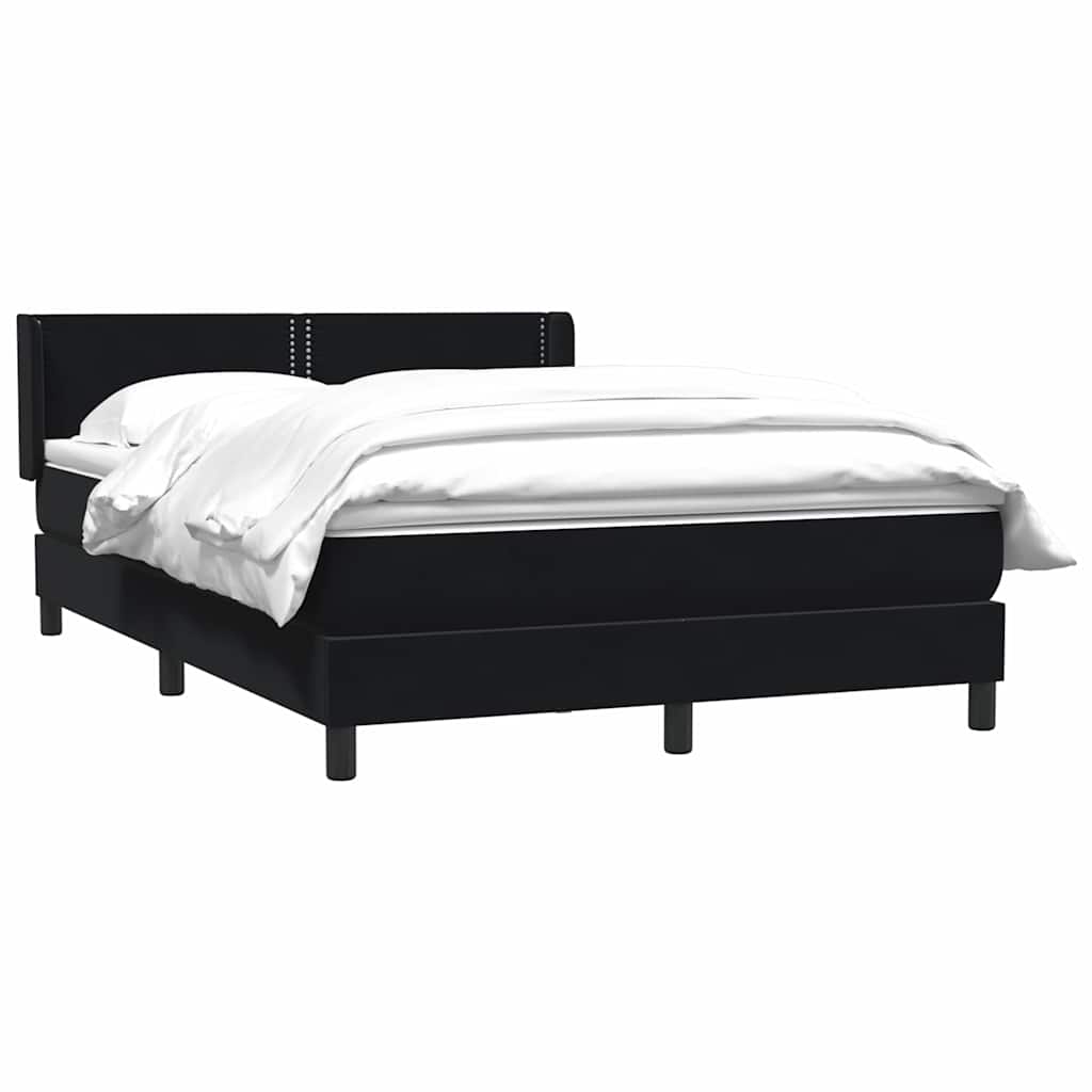Box Spring Κρεβάτι με στρώμα Μαύρο 140x220 cm Βελούδινο - Pakobazaar