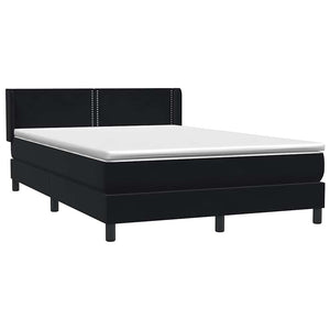 Box Spring Κρεβάτι με στρώμα Μαύρο 140x220 cm Βελούδινο
