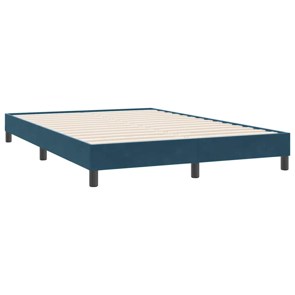 Box Spring κρεβάτι με στρώμα σκούρο μπλε 140x220 cm Βελούδινο - Pakobazaar