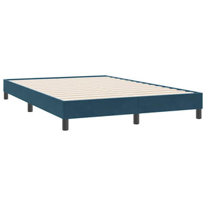 Box Spring κρεβάτι με στρώμα σκούρο μπλε 140x220 cm Βελούδινο - Pakobazaar