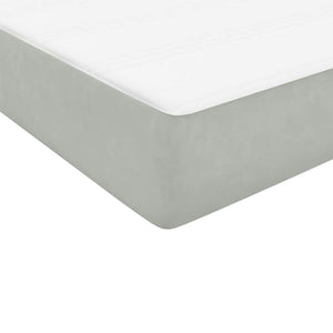 Κρεβάτι Boxspring με Στρώμα Ανοιχτό Γκρι 160x220 εκ. Βελούδινο