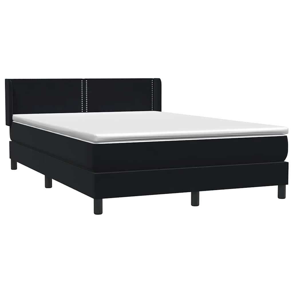 Box Spring Κρεβάτι με στρώμα Μαύρο 160x220 cm Βελούδινο