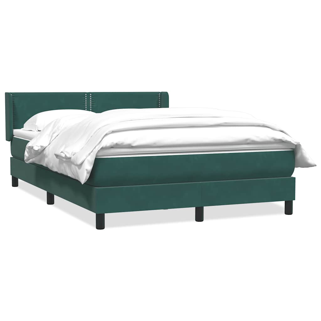 Box Spring κρεβάτι με στρώμα σκούρο πράσινο 160x220cm Βελούδινο