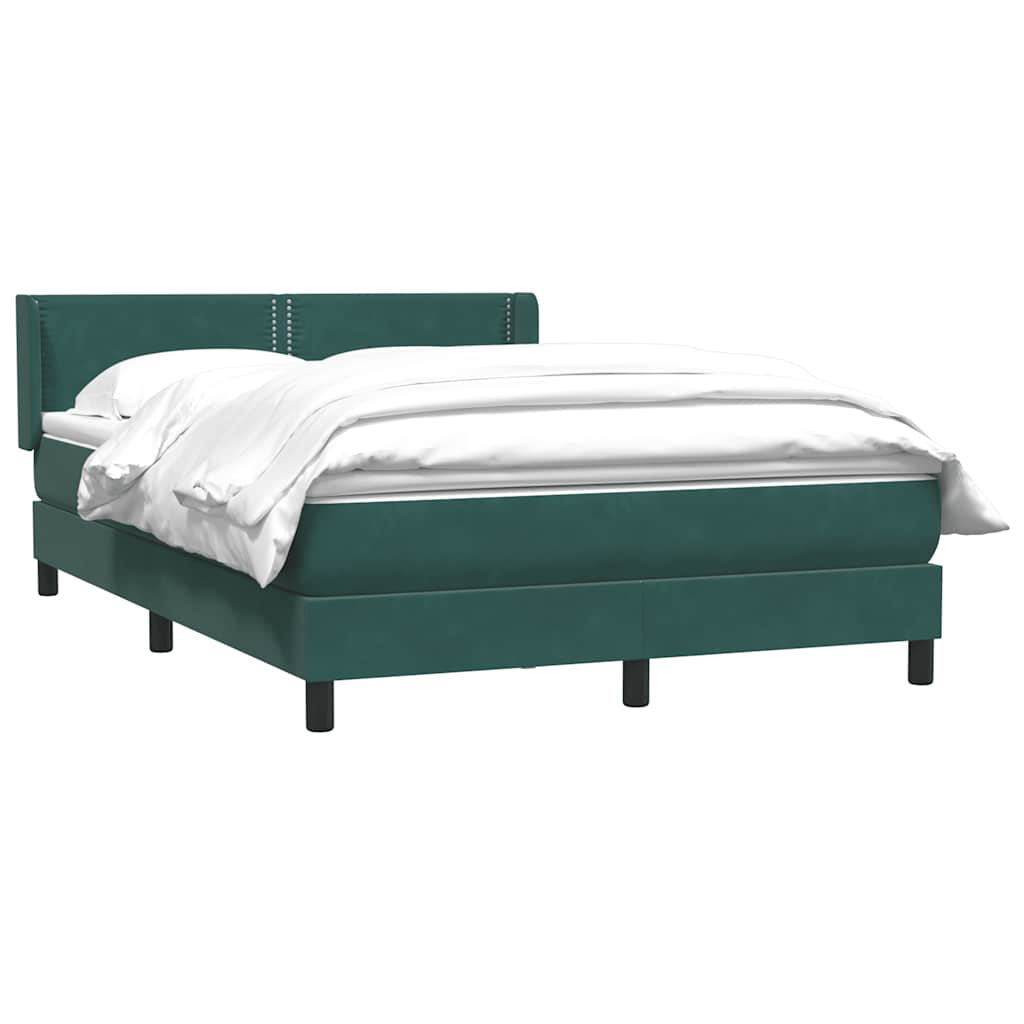 Box Spring κρεβάτι με στρώμα σκούρο πράσινο 160x220cm Βελούδινο