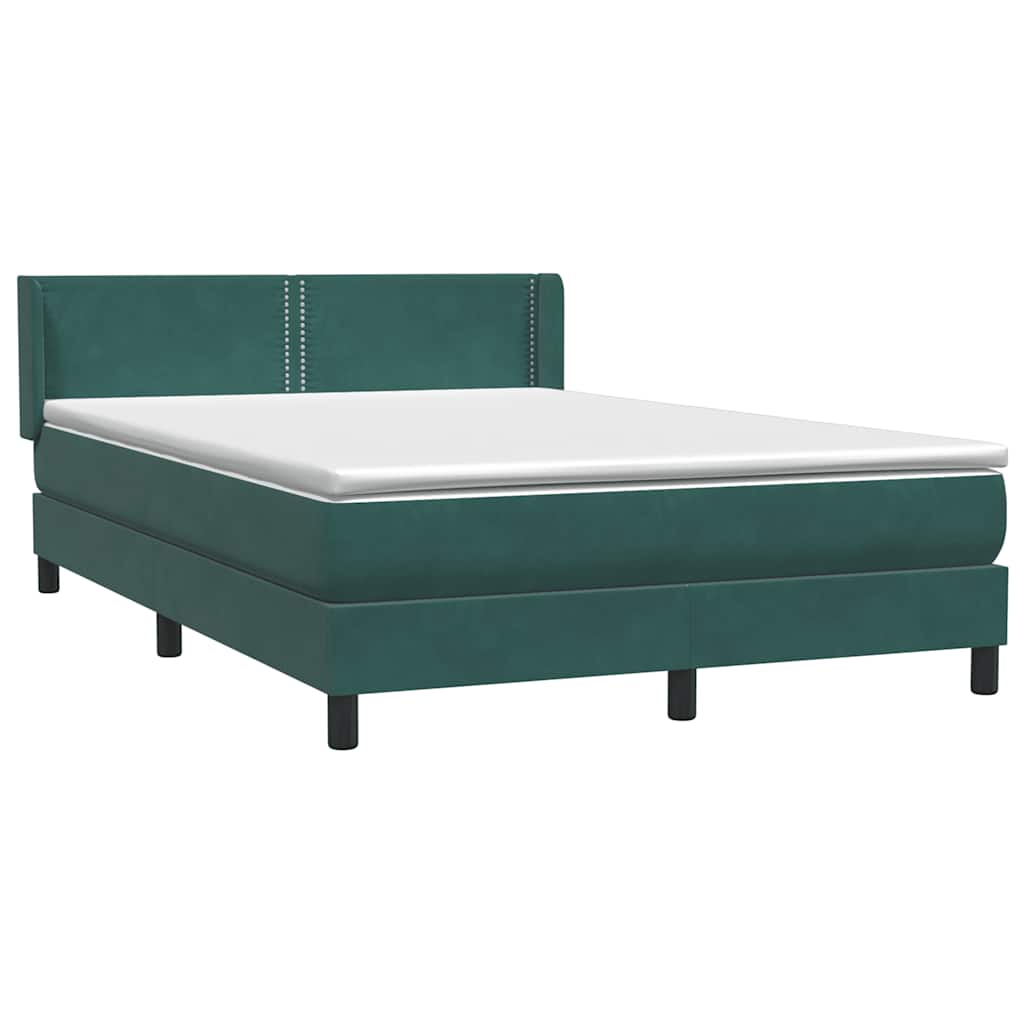 Box Spring κρεβάτι με στρώμα σκούρο πράσινο 160x220cm Βελούδινο