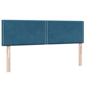 Box Spring κρεβάτι με στρώμα σκούρο μπλε 160x220 cm Βελούδινο - Pakobazaar