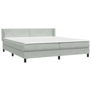 Box Spring κρεβάτι με στρώμα ανοιχτό γκρι 180x220 cm Βελούδινο
