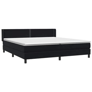 Box Spring Κρεβάτι με στρώμα Μαύρο 180x220 cm Βελούδινο