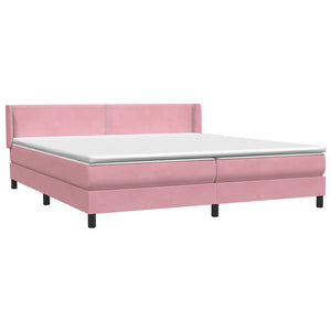 Box Spring κρεβάτι με στρώμα ροζ 180x220 cm Βελούδινο